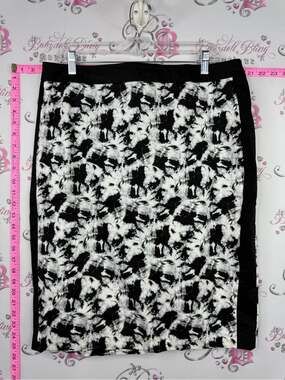 ALICE HOPE skirt tie dye Black & White Abstract Print Pencil Skirt